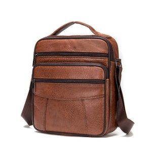 Noblag Brown Men’s Leather Messenger Bag